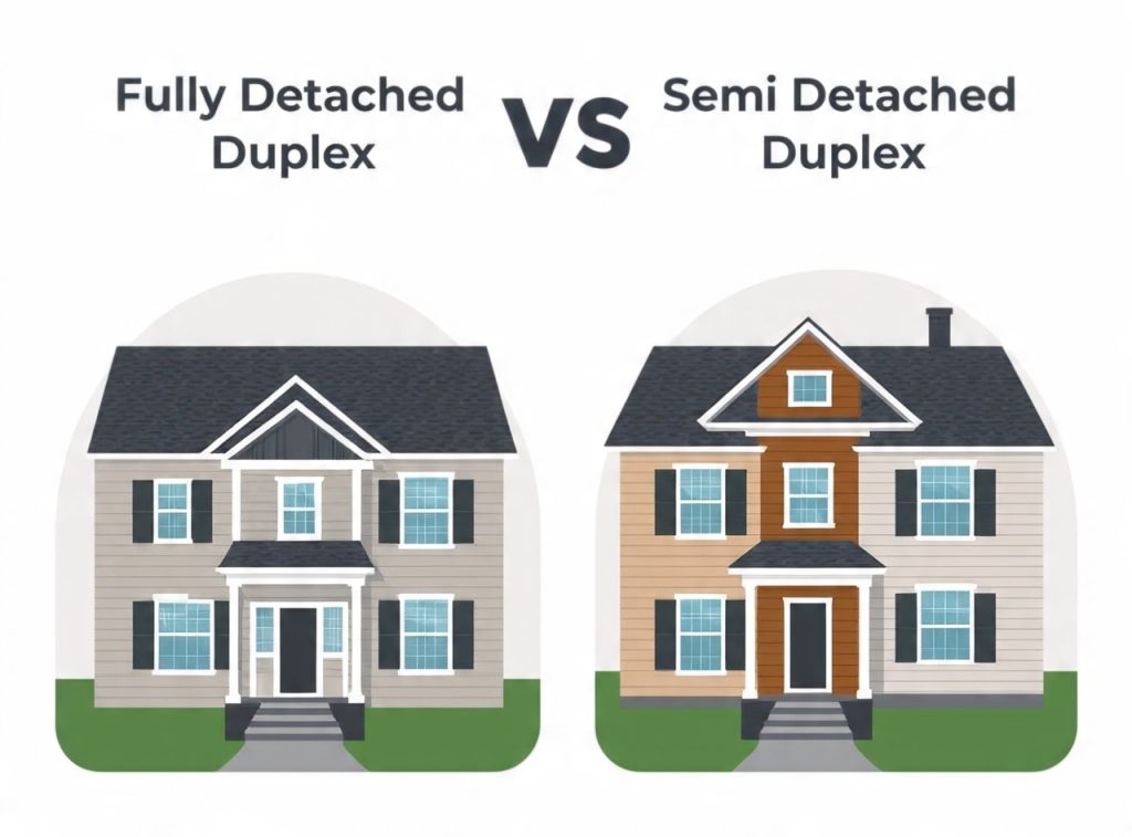 Fully vs semi detached duplex